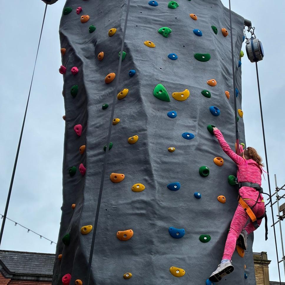 Climbing wall by the Anderton Centre