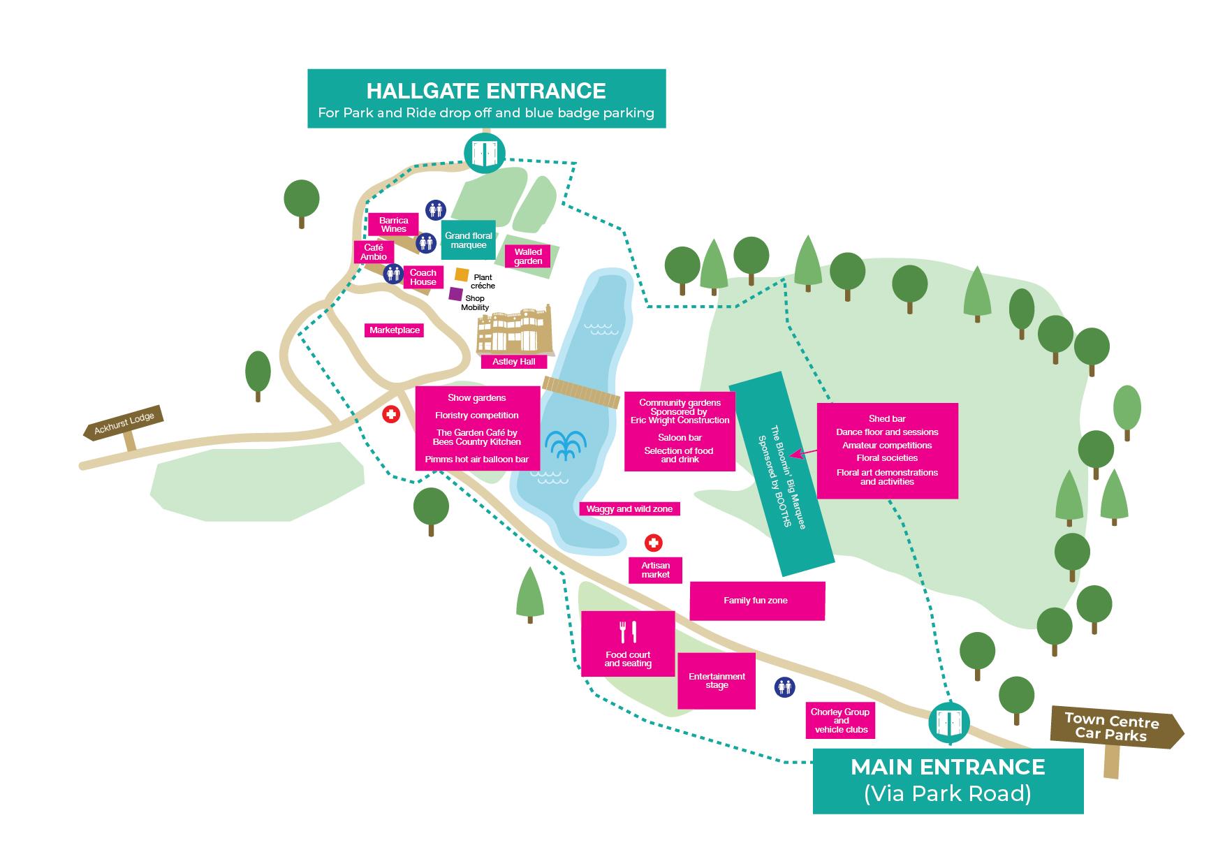 Chorley Flower Show 2026 map