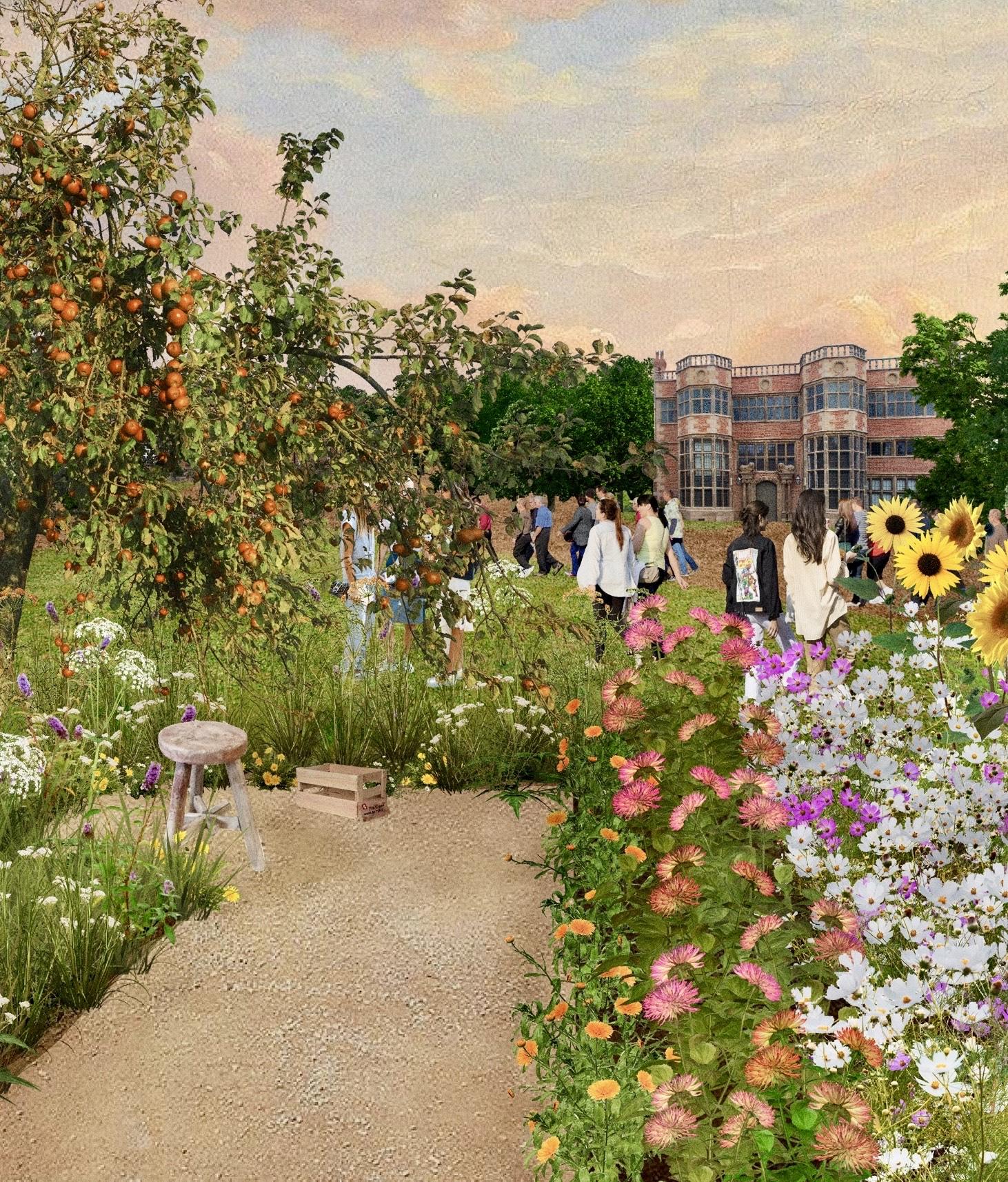 Illustration of Mr Cann's garden