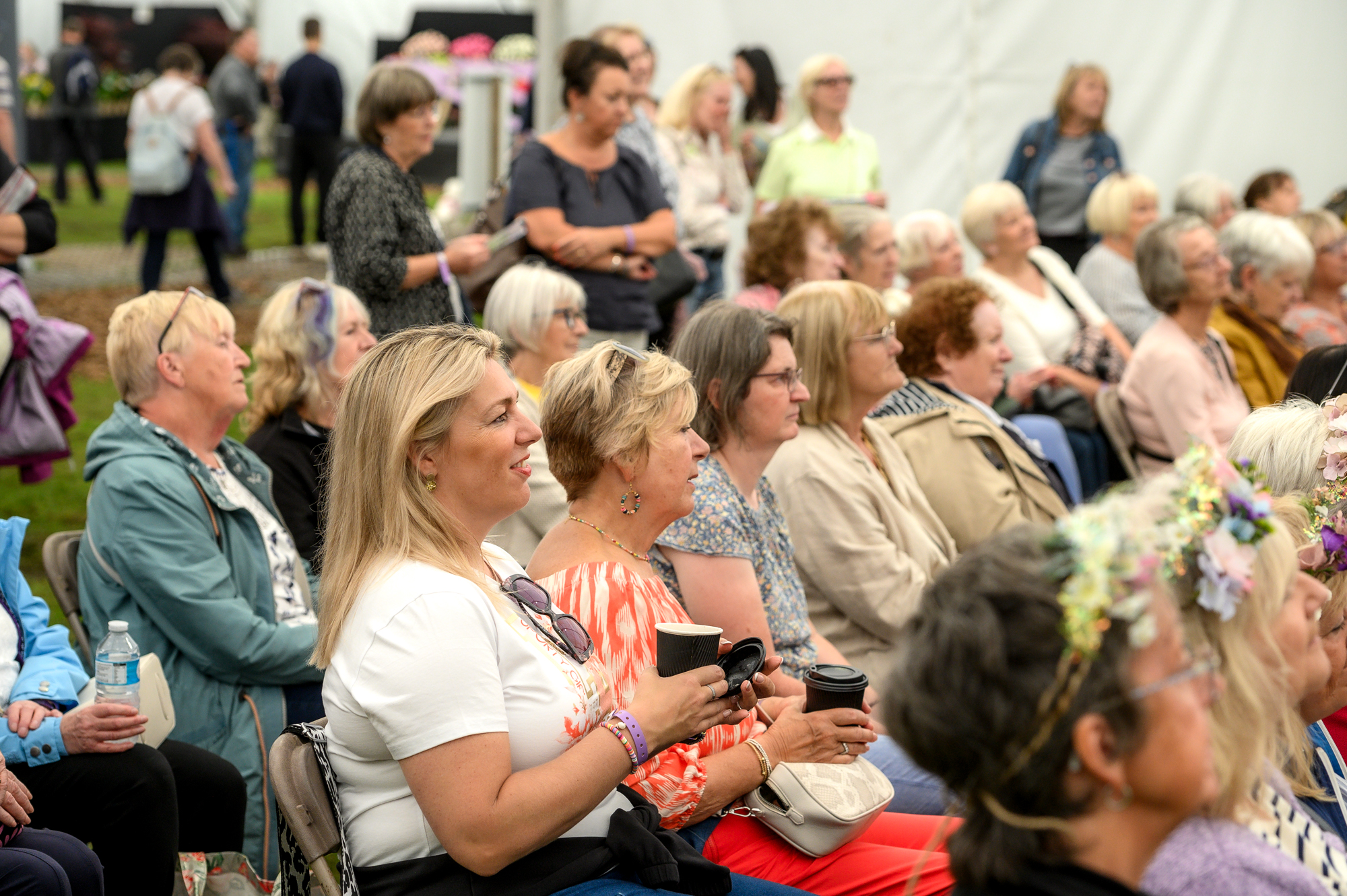 People watching a demonstration