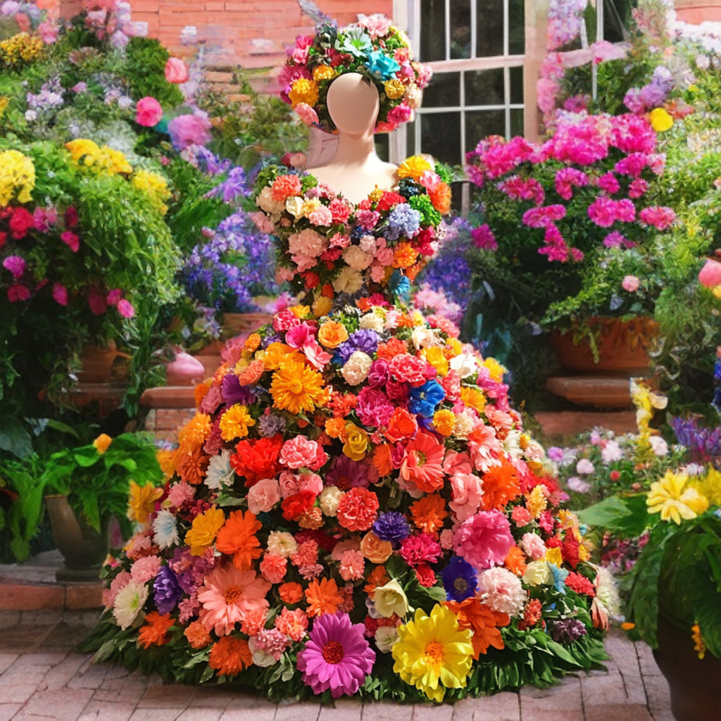 Floral dress installation